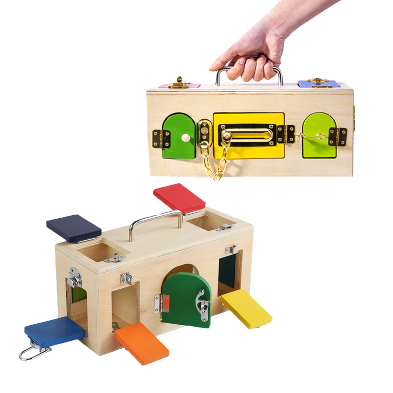 Board Game Box - Montessori Lock Box Speelgoed Houten Activiteit